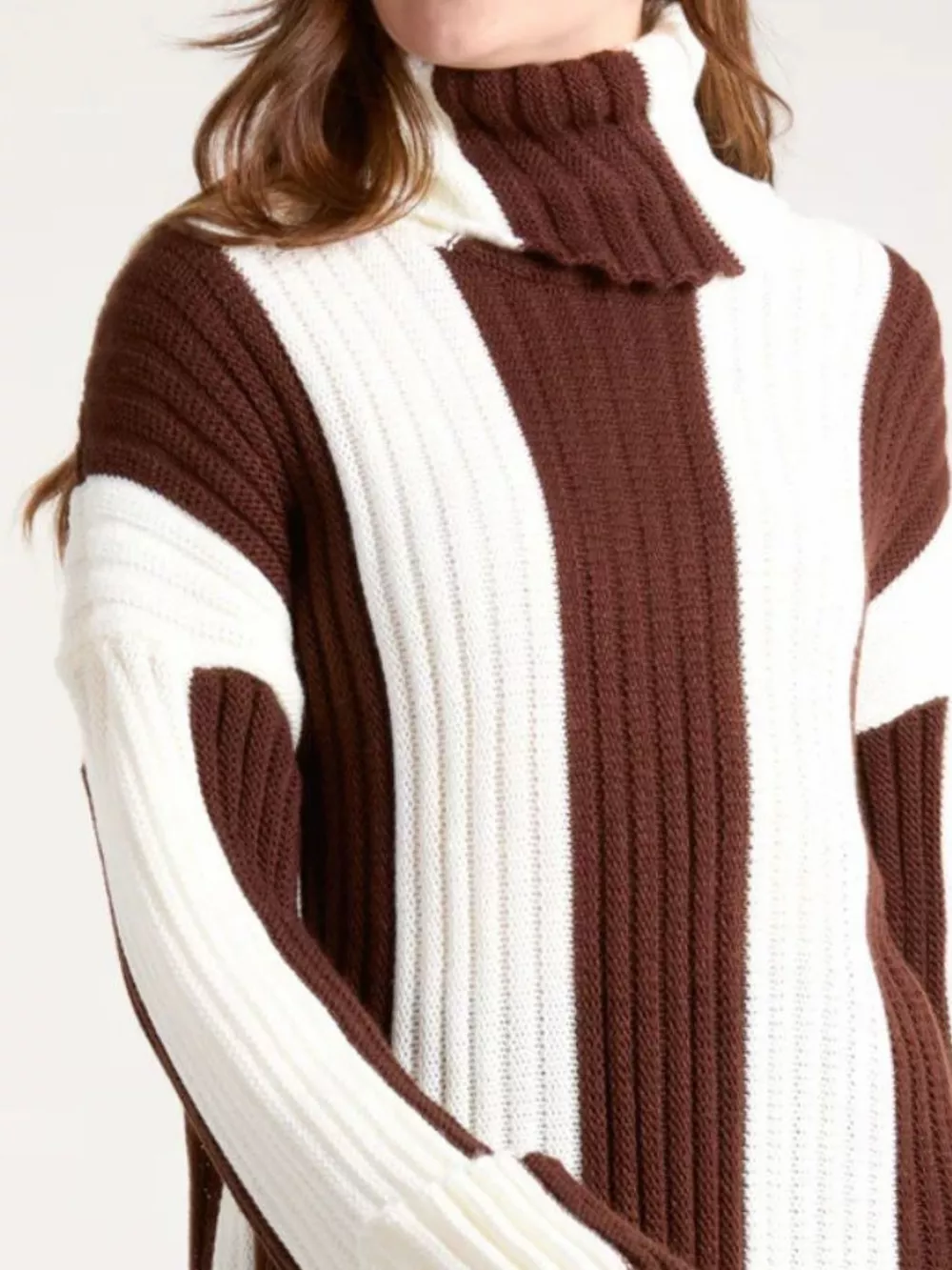 Color Block Ribbed Turtleneck Sweater, image 15