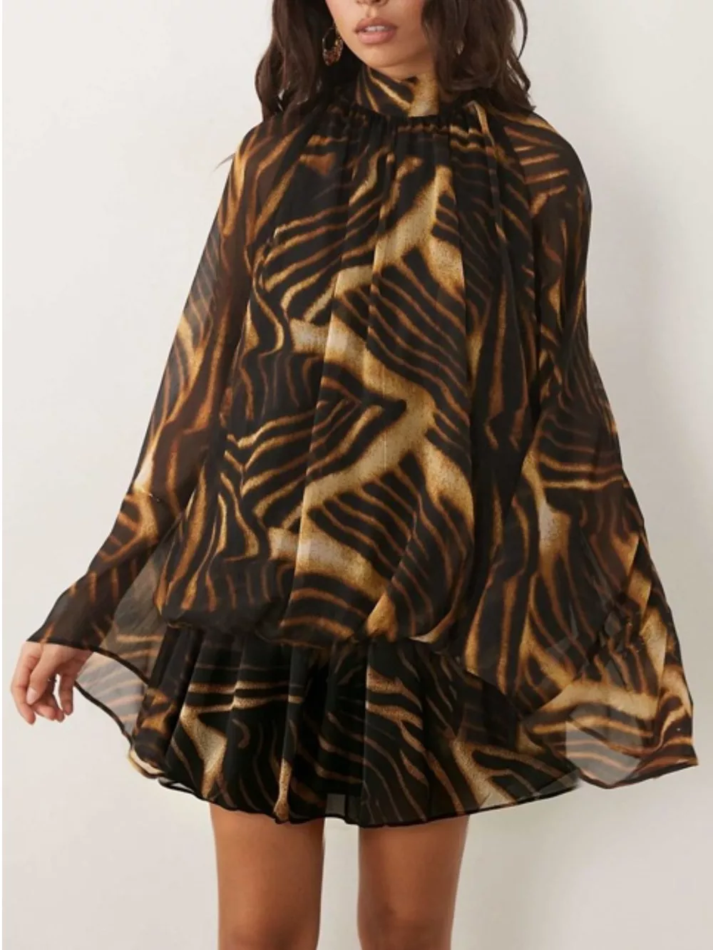 Tie Back Flare Sleeve Mini Dress, image 23