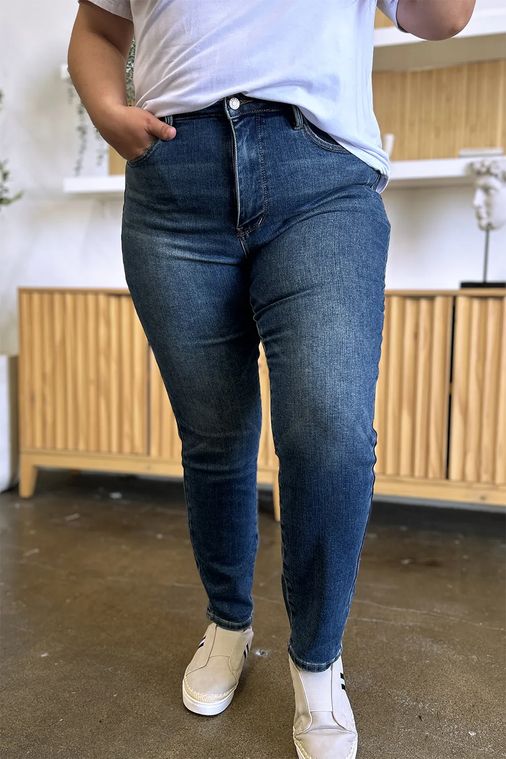 Full Size Tummy Control High Waist Slim Jeans, image 11