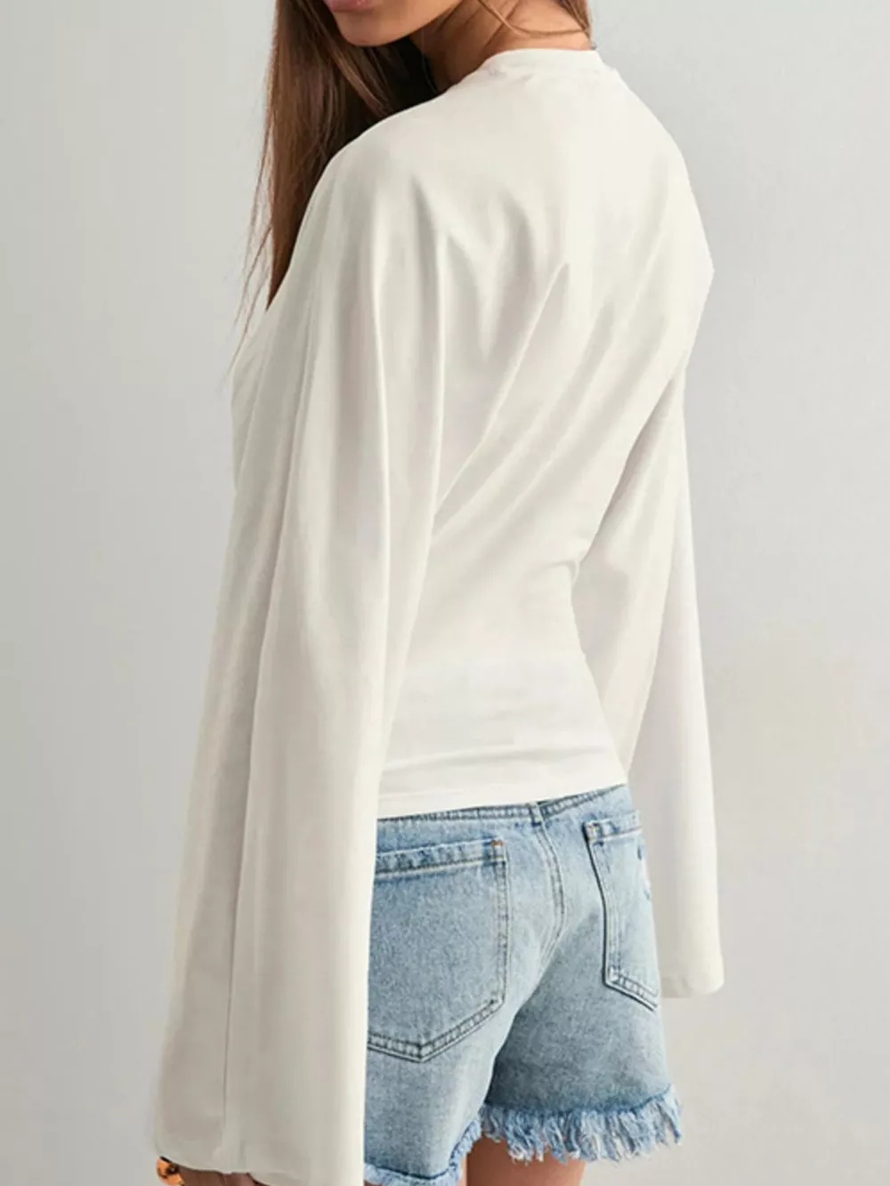 Full Size Long Sleeve Fitted T-Shirt Plus Size, image 14