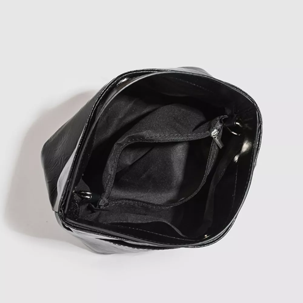 Glossy Patent Leather Minimalist Tote Handbag, image 4