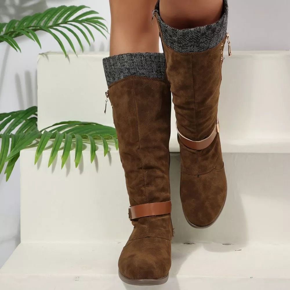 Round Toe Block Heels Boots, image 19
