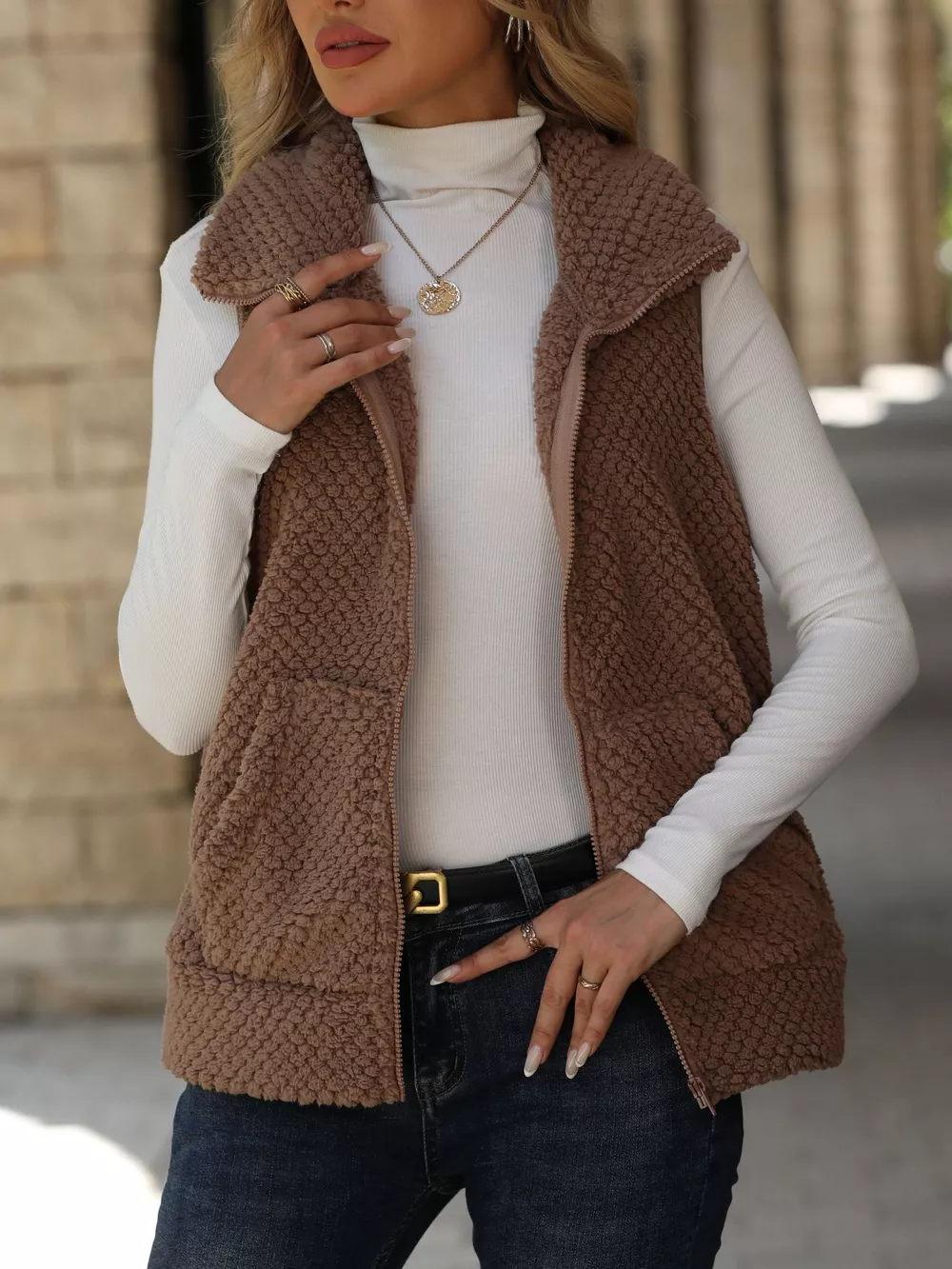 Zip-Up Vest Coat, image 4