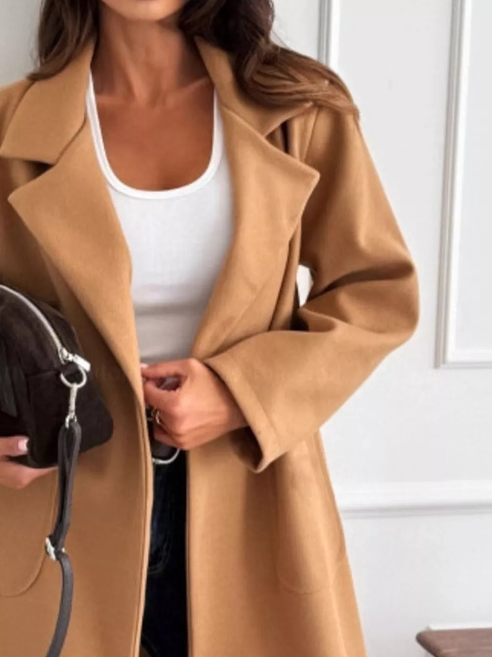 Long-Sleeve Single-Breasted Trench Coat, image 3