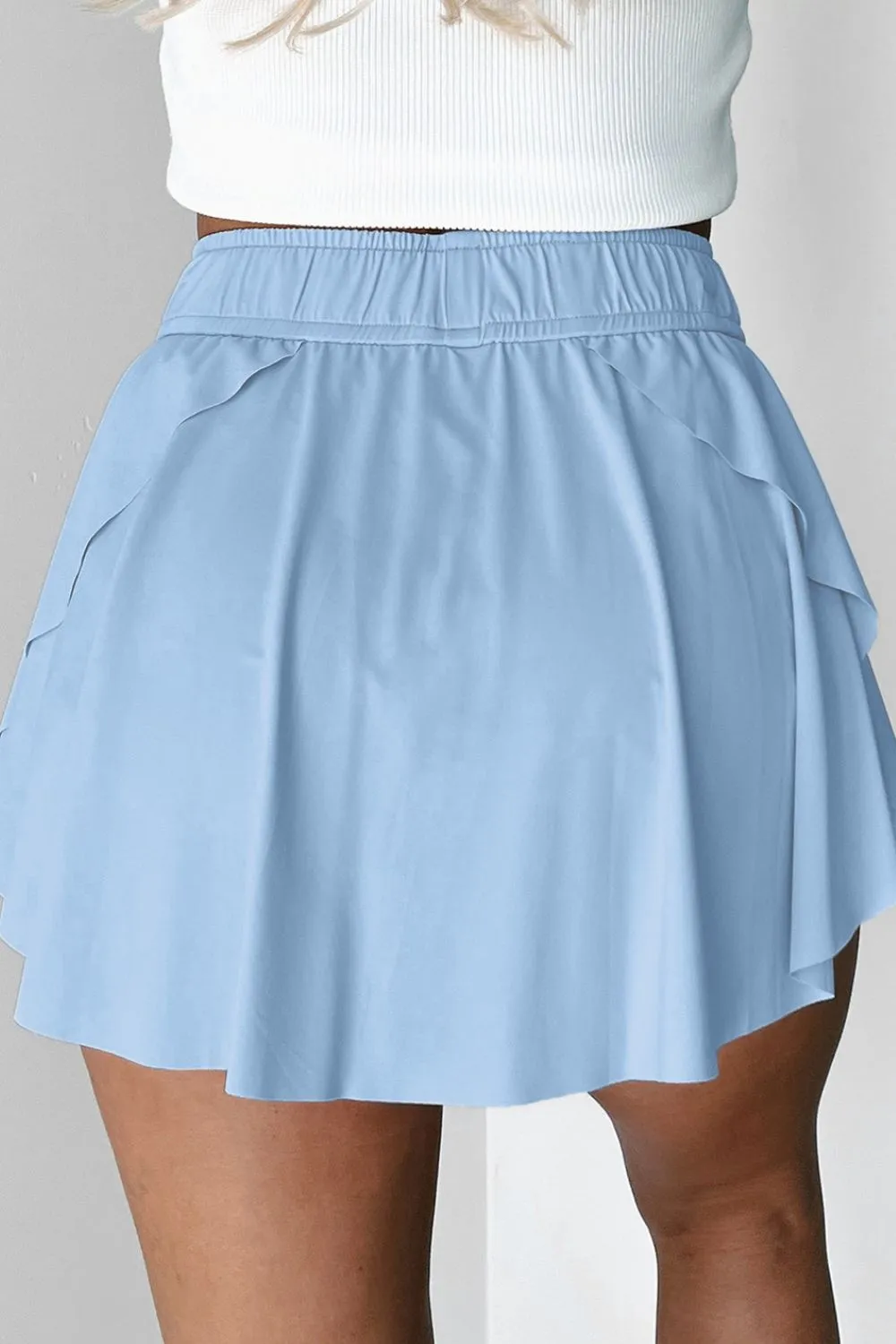 Drawstring High Waist Lined Active Skorts, image 14