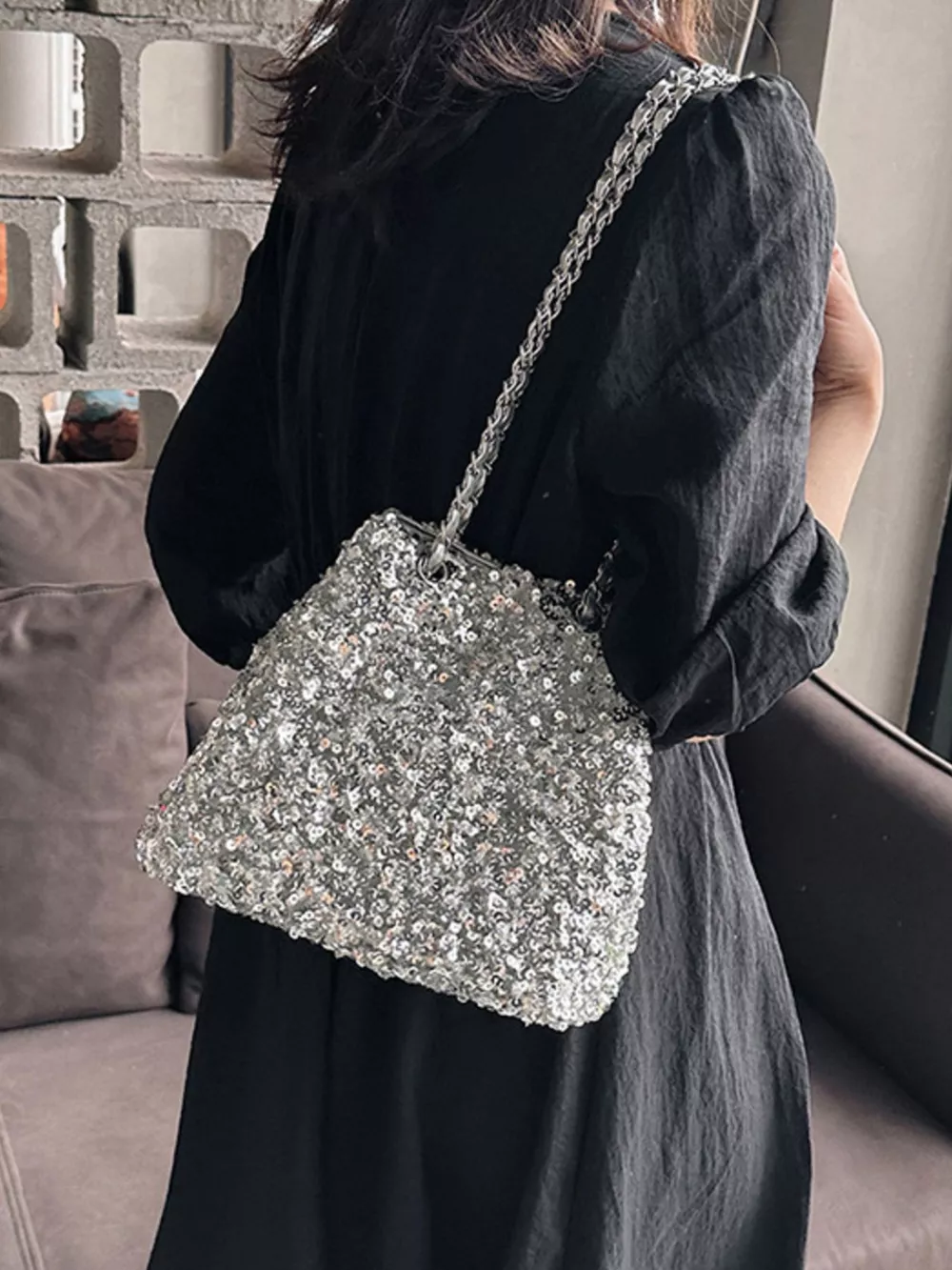 Sequin Bucket Shoulder Bag, image 7