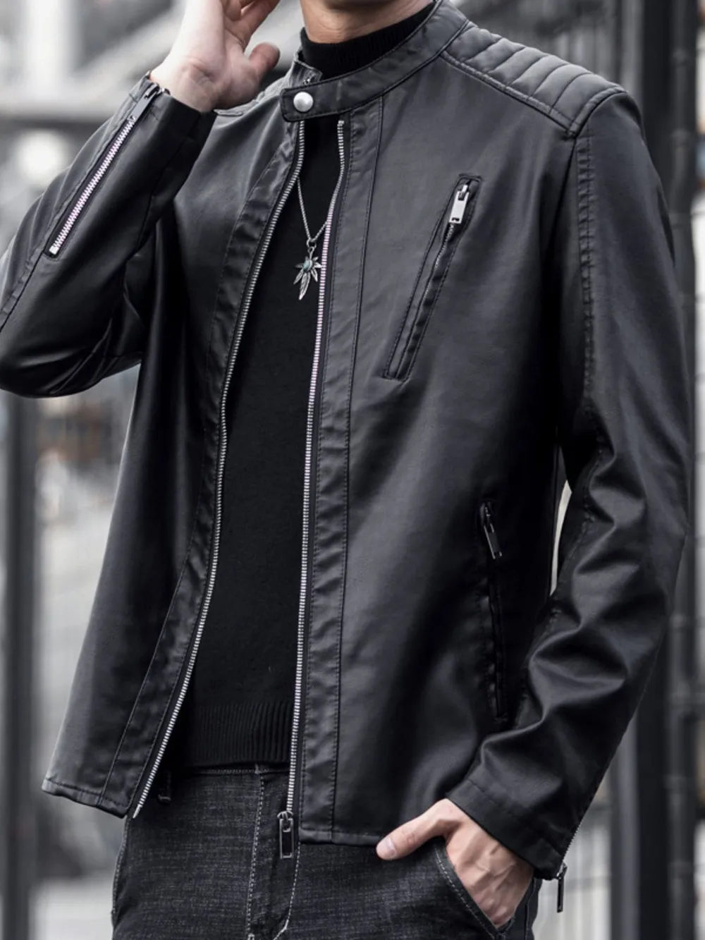 Men's Plus Size Zip Up Long Sleeve Jacket, image 3