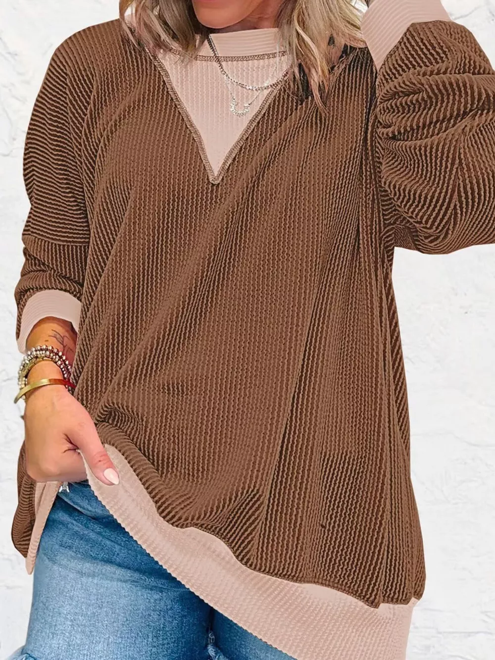 Contrast Dropped Shoulder Sweatshirt, image 16