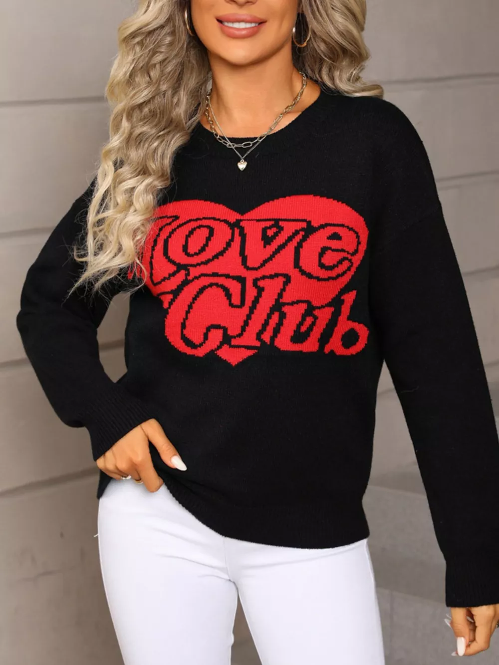 Valentine's Day Love Club Heart Graphic Sweater, image 10