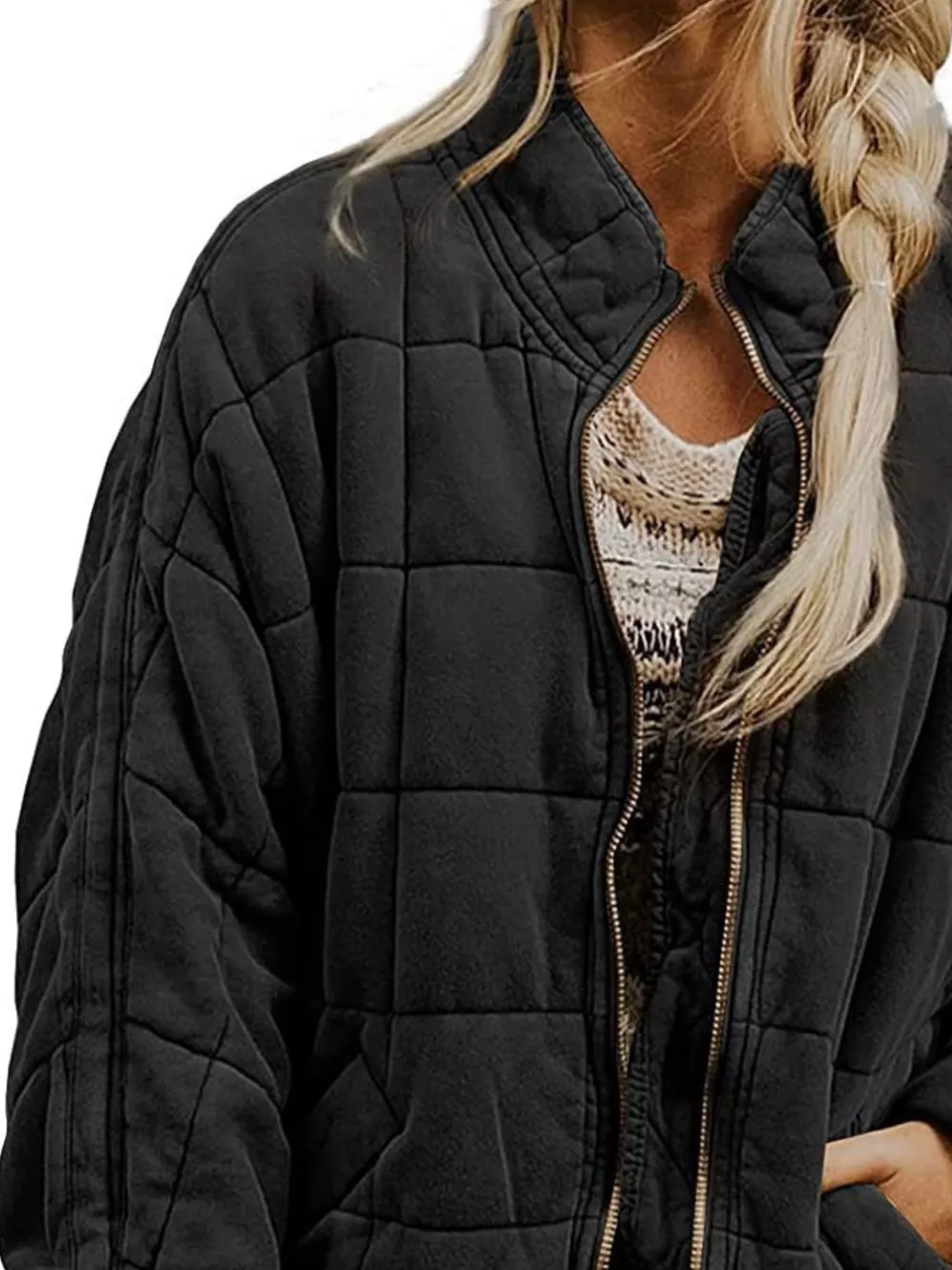 Quilted Zip Up Outerwear, image 6