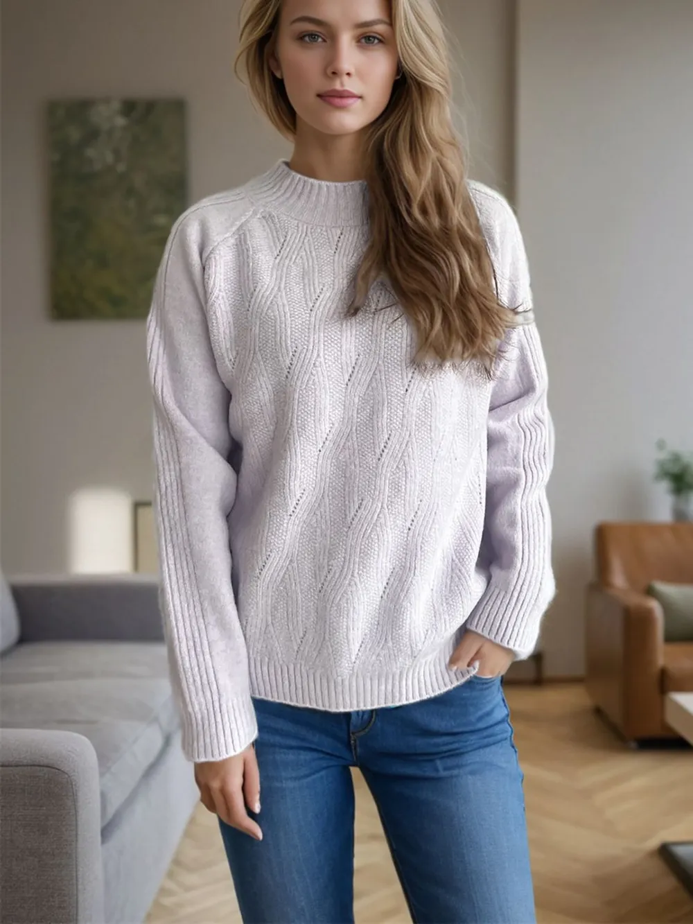 Mock Neck Long Sleeve Sweater, image 17