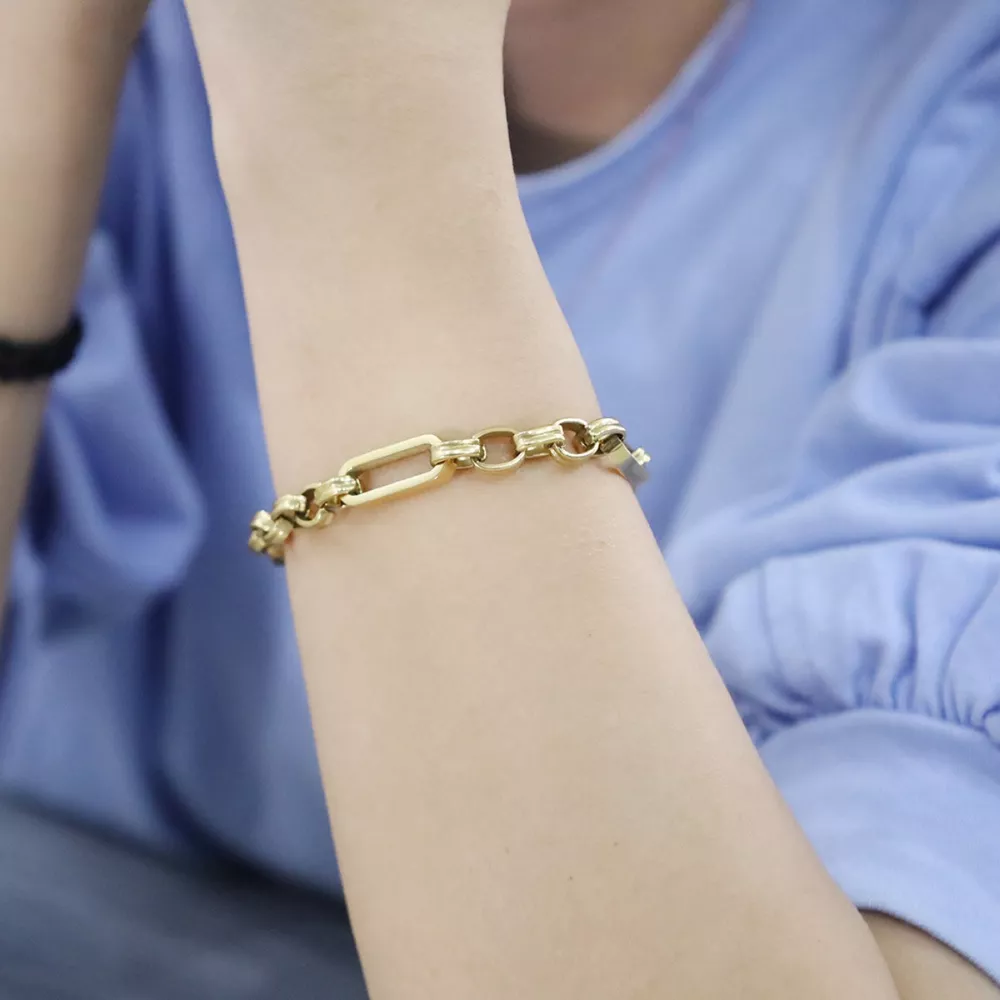 18K Gold-Plated Chunky Gold Chain Link Bracelet, image 6