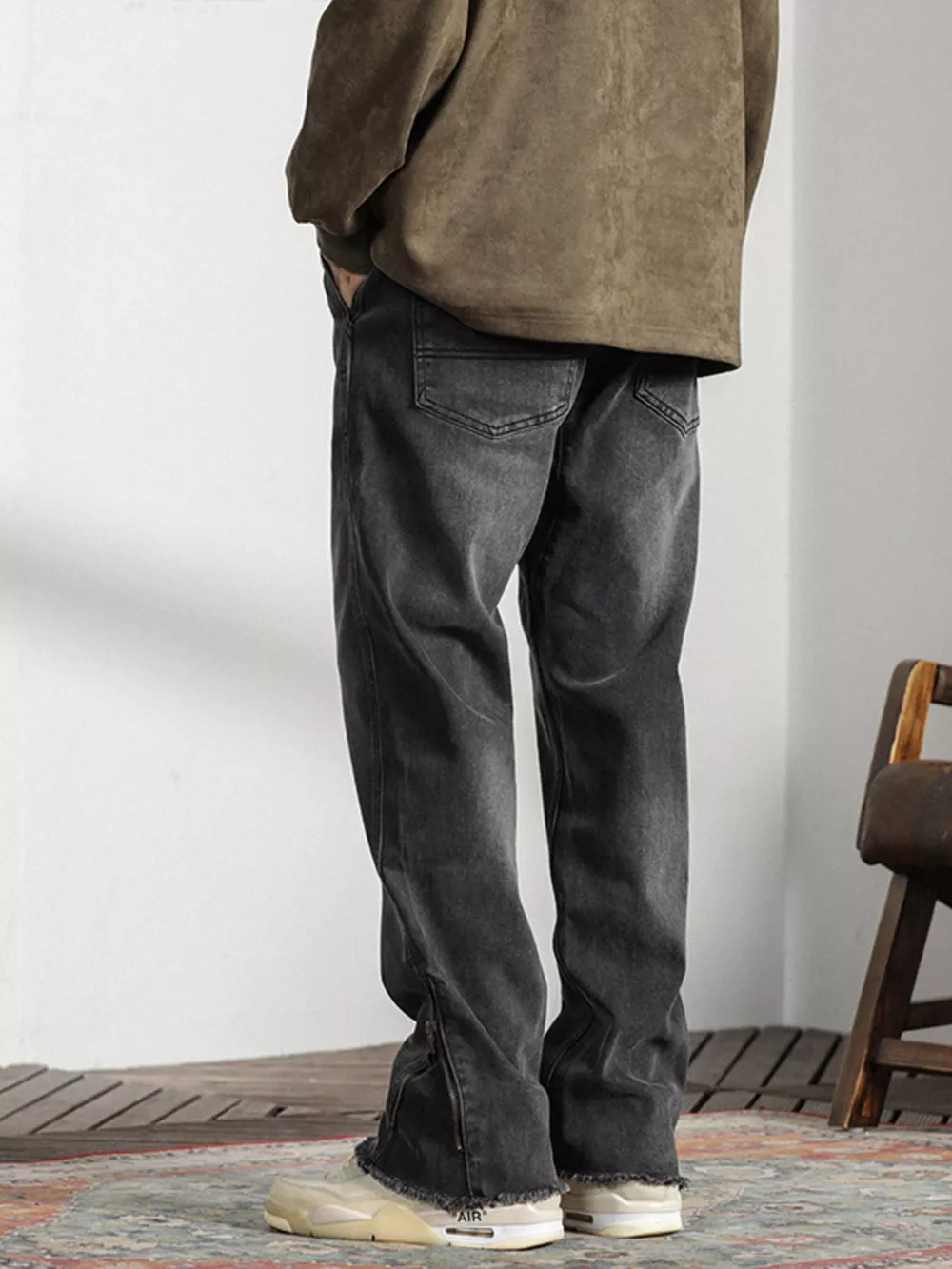 Men's Vintage Raw Hem Jeans, image 5