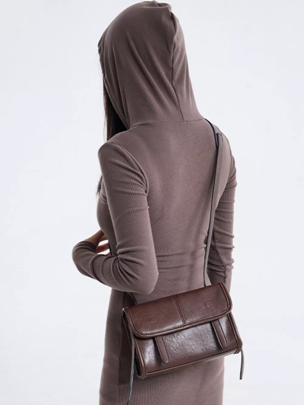 PU Leather Messenger Crossbody Bag with Flap Closure, image 5