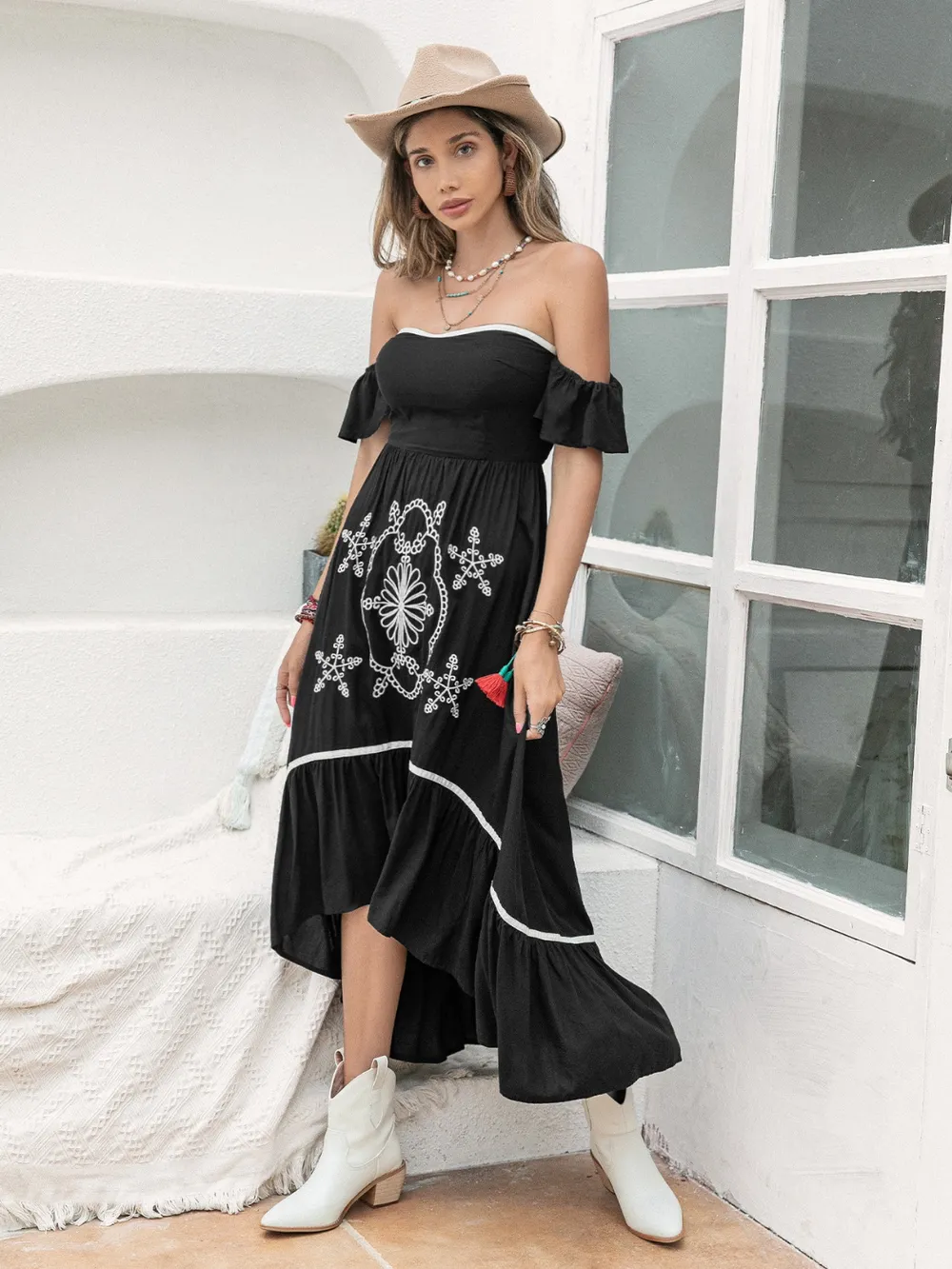 High-Low Off-Shoulder Dress, image 2