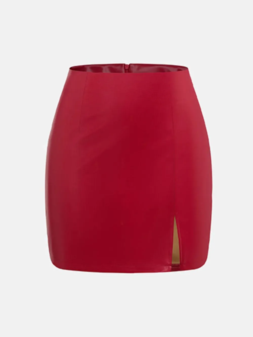 Slit Mini Skirt with Zipper, image 8