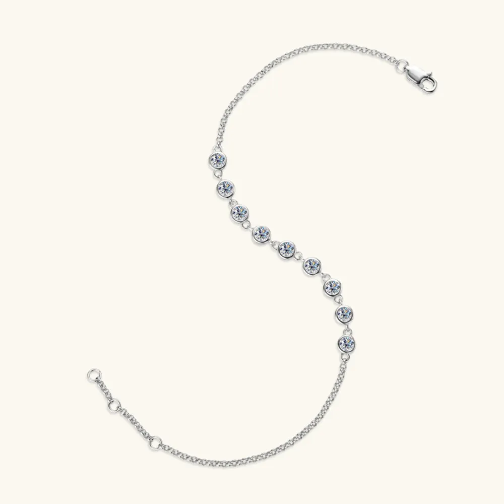 Inlaid Moissanite 925 Sterling Silver Bracelet, image 7