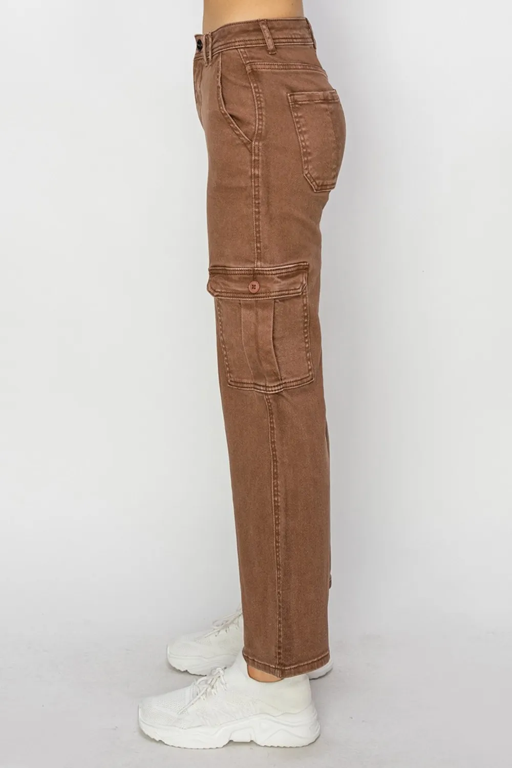 Full Size High Rise Cargo Jeans, image 6