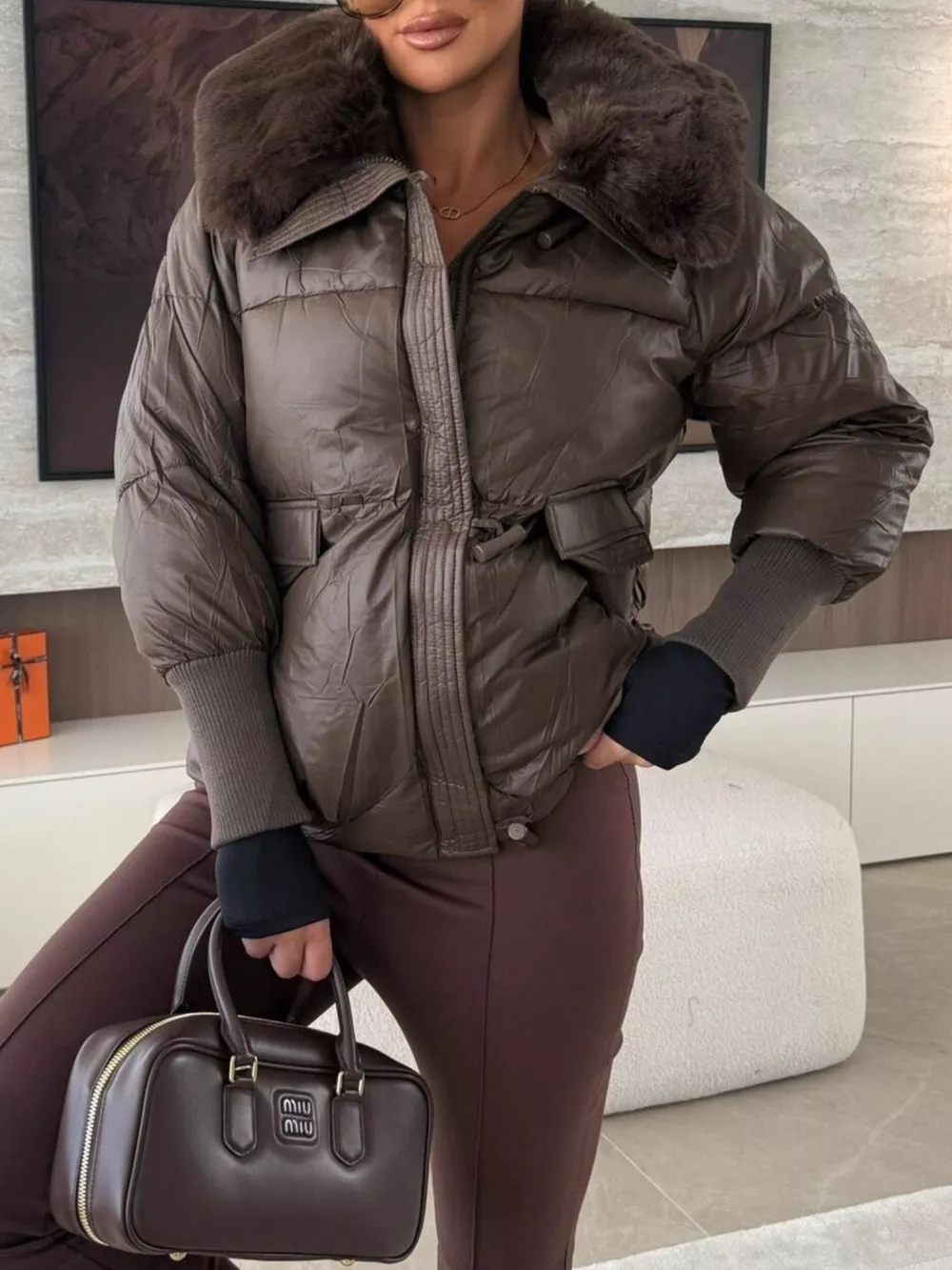 Fur Collar Padded Puffer Jacket, image 6