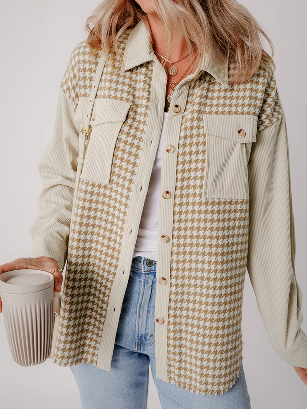 Houndstooth Button-Down Jacket, image 7