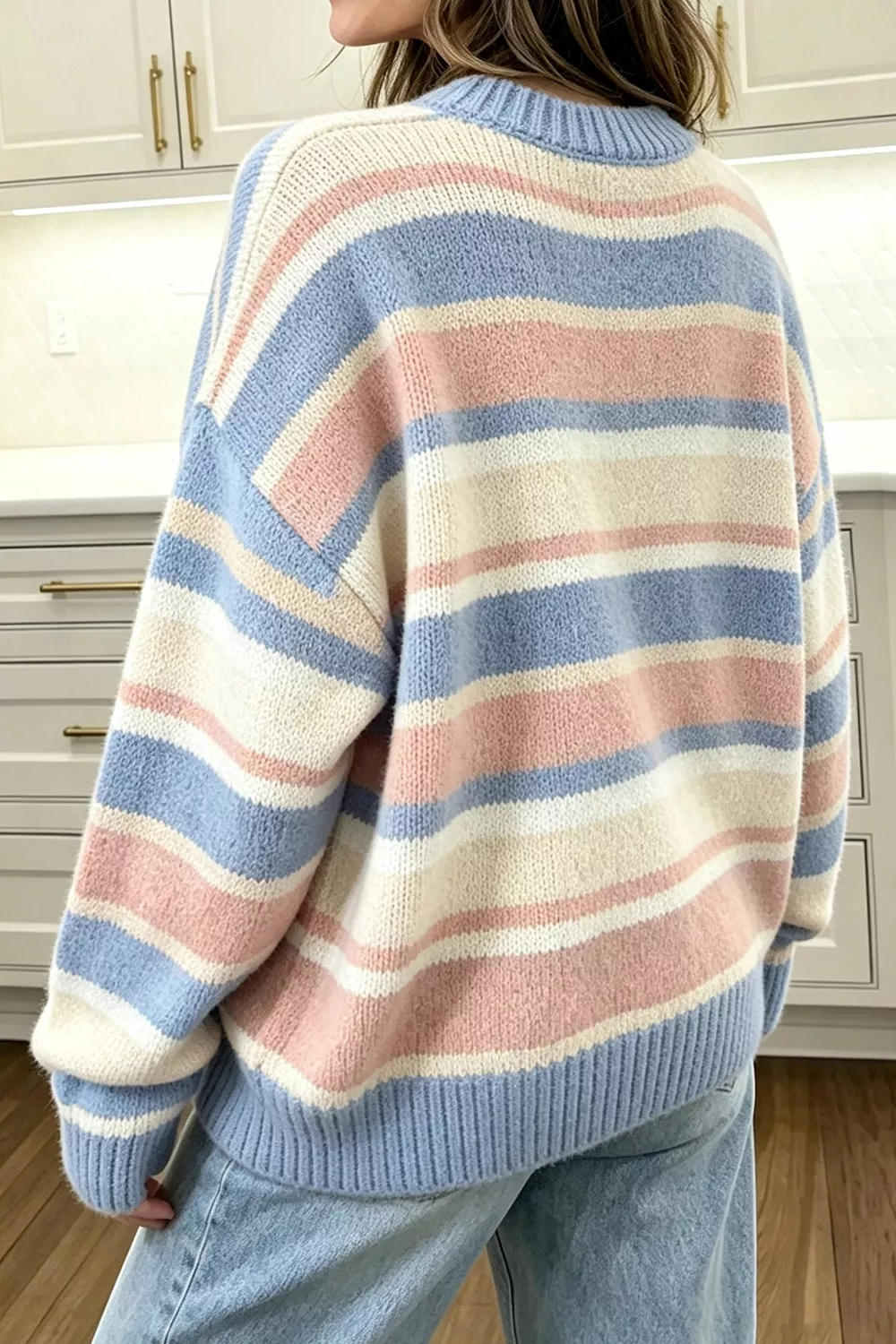Striped Dropped Shoulder Sweater, image 5