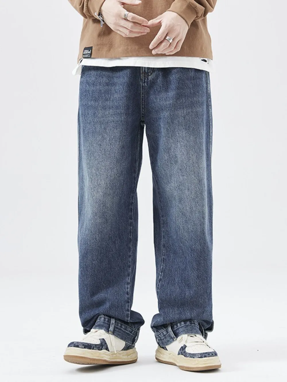 Men's Full Size Wide Leg Relaxed Fit Jeans Plus size, image 4