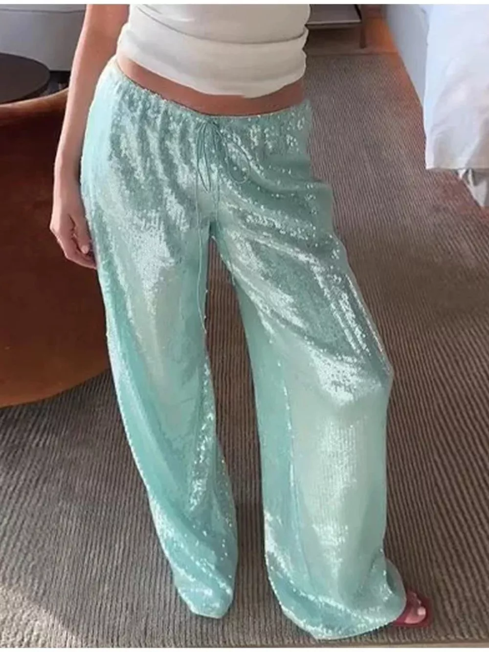 Sequin Wide Leg Pants, image 5