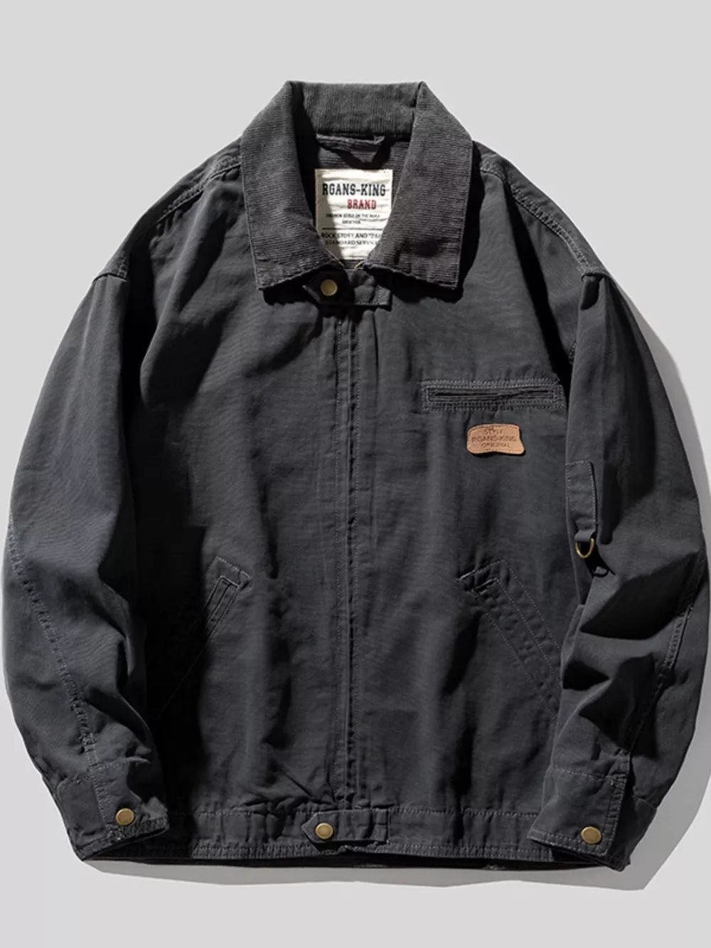 Men's Full Size Zip UP Long Sleeve Jacket Plus Size, image 6