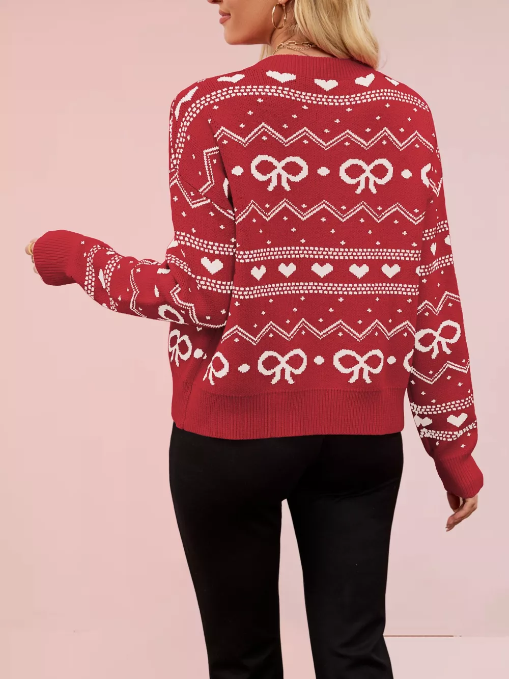 Bowknot Pattern Knit Cardigan, image 8