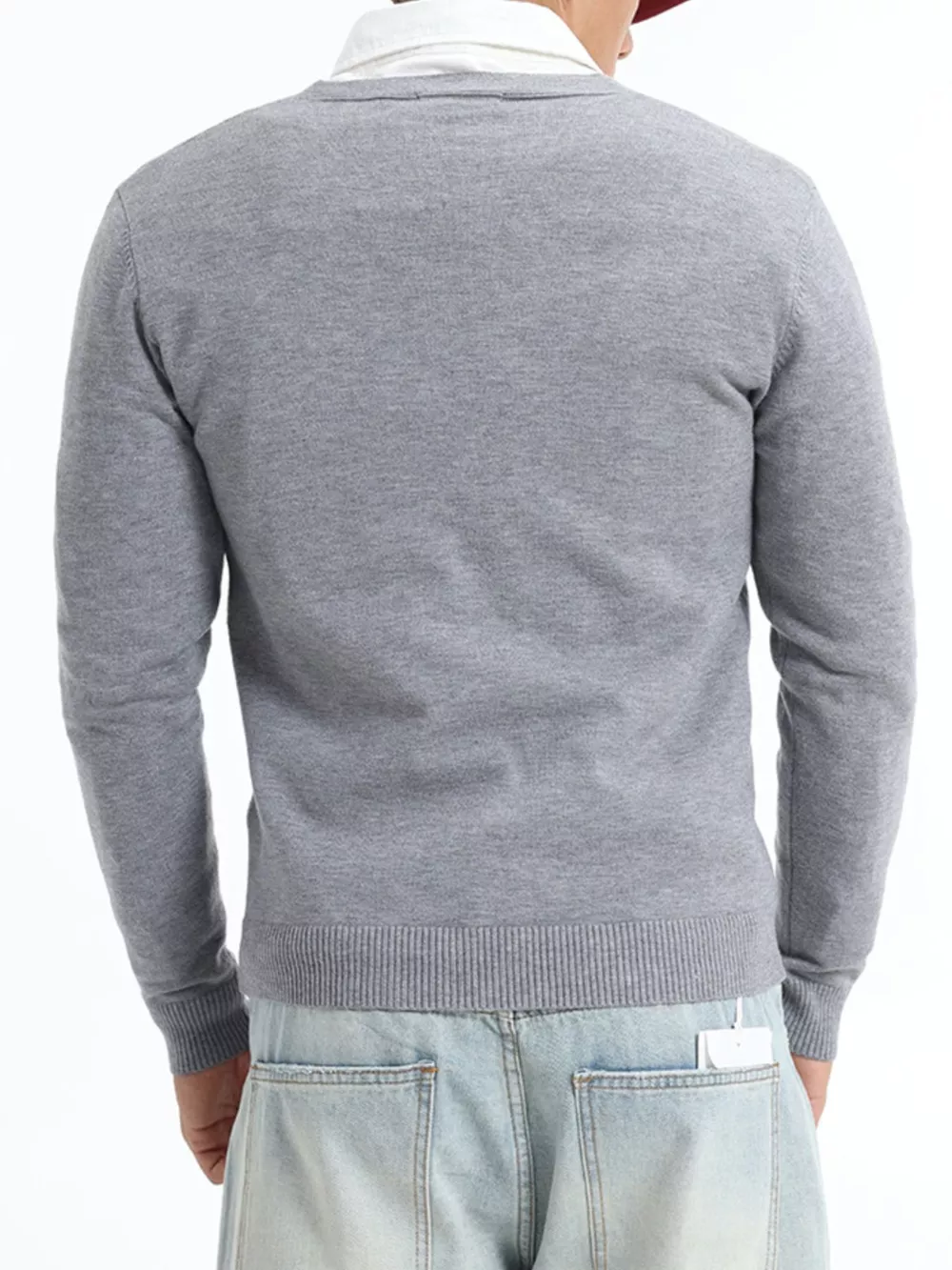 Men's Plus Size Button-Down Knit Cardigan, image 6