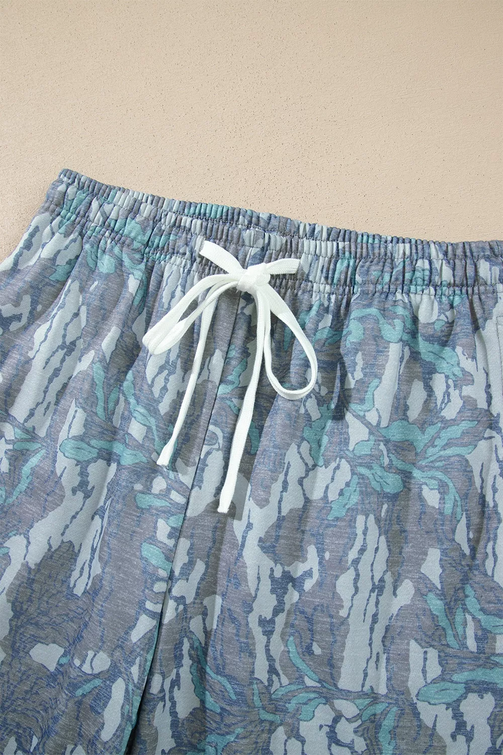 Multicolour Abstract Botanical Print Top and Drawstring Pants Set, image 11