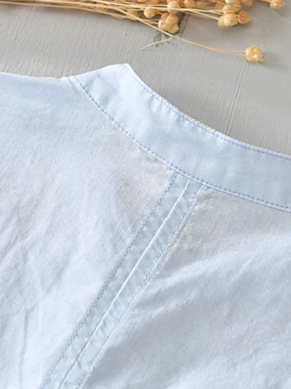 Men's Full Size Casual Button Detail Short Sleeve Blouse Plus Size, image 6