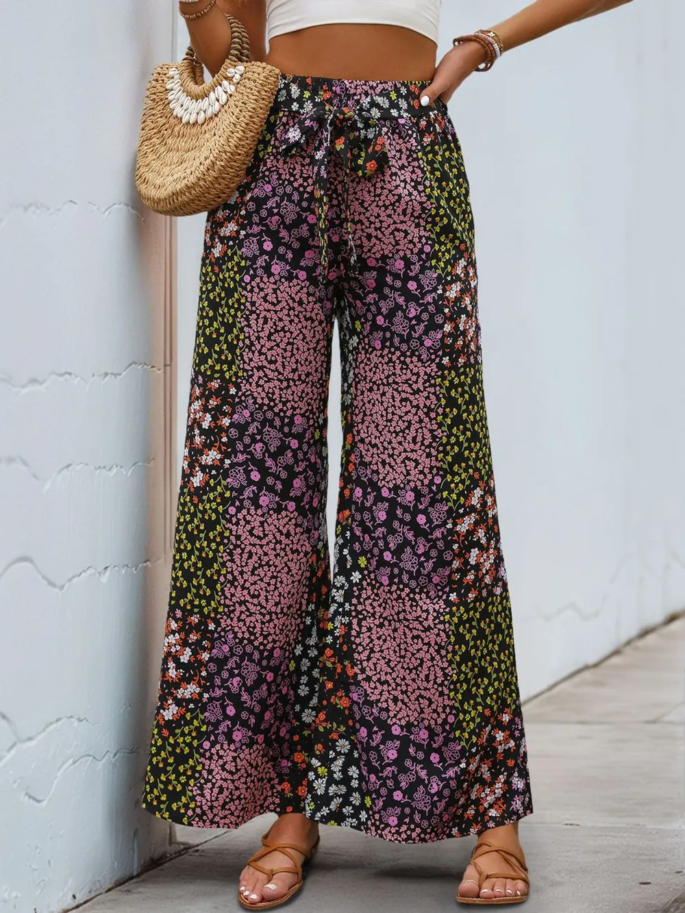 Floral High Rise Wide Leg Pants, image 5