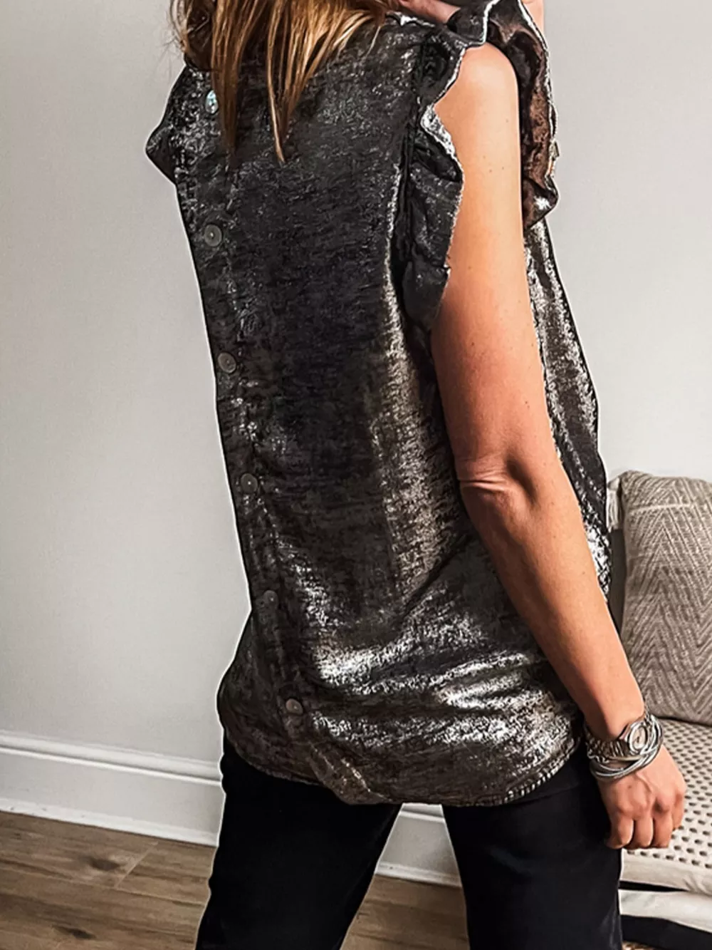 Ruffled Round Neck Tank, image 10