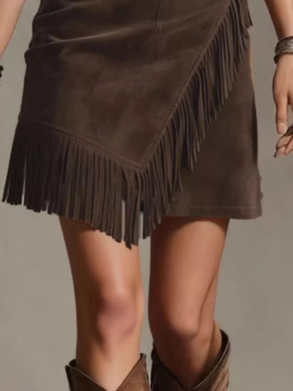 Fringed Wrap Mini Skirt, image 6