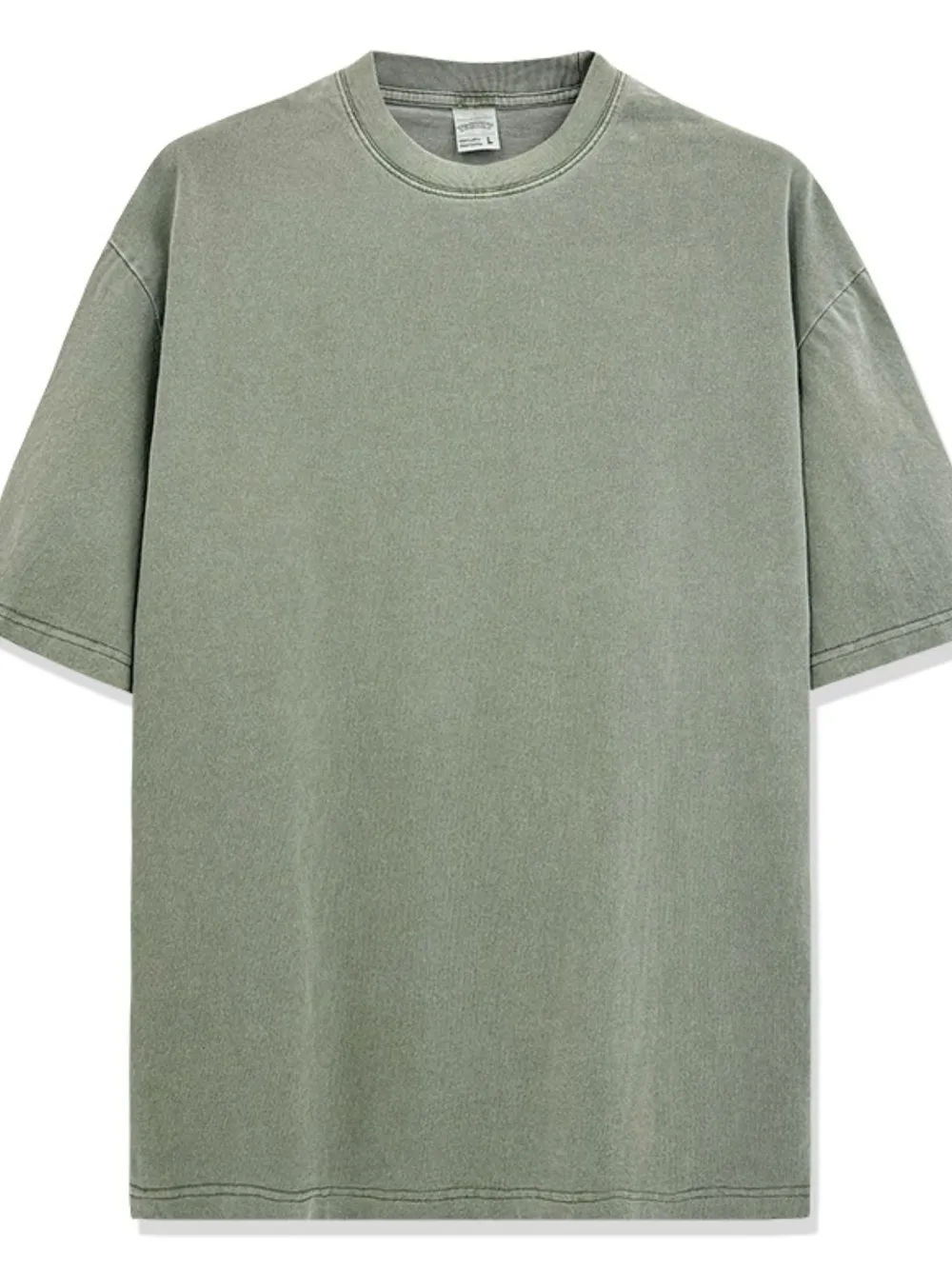 Men's Full Size Round Neck Washed T-Shirt Plus Size, image 6