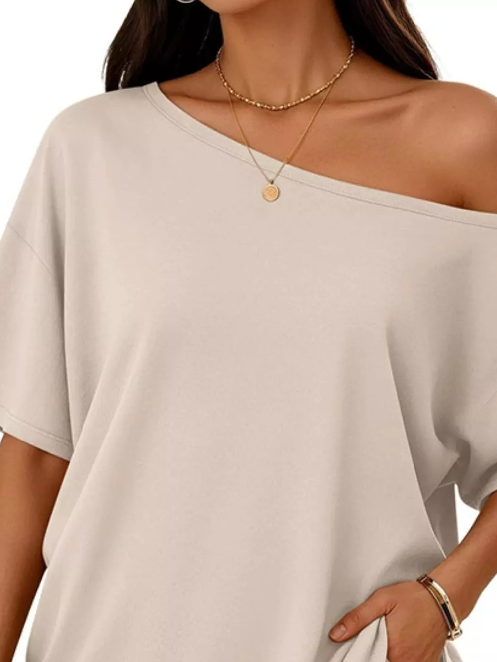 One-Shoulder Short Sleeve Top and Shorts Set, image 17