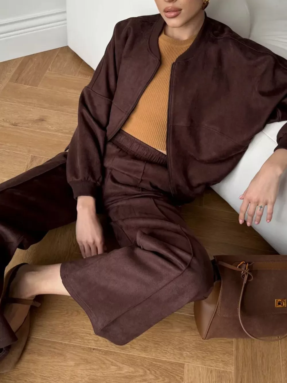 Zip Up Sweatshirt and Wide-Leg Pants Set, image 11