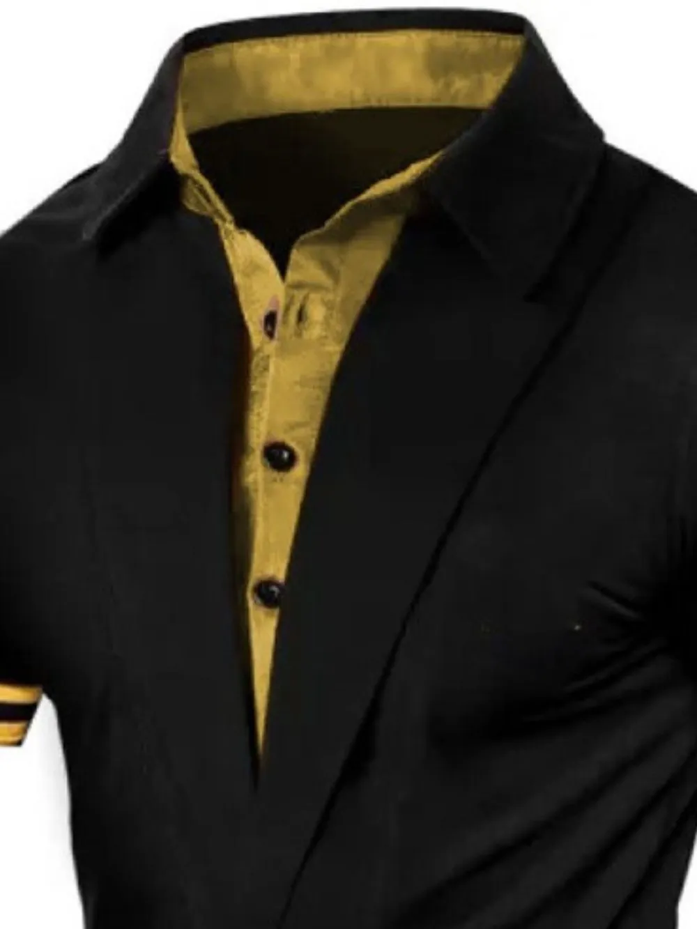 Men's Collared Neck Contrast Short Sleeve Polo, image 4