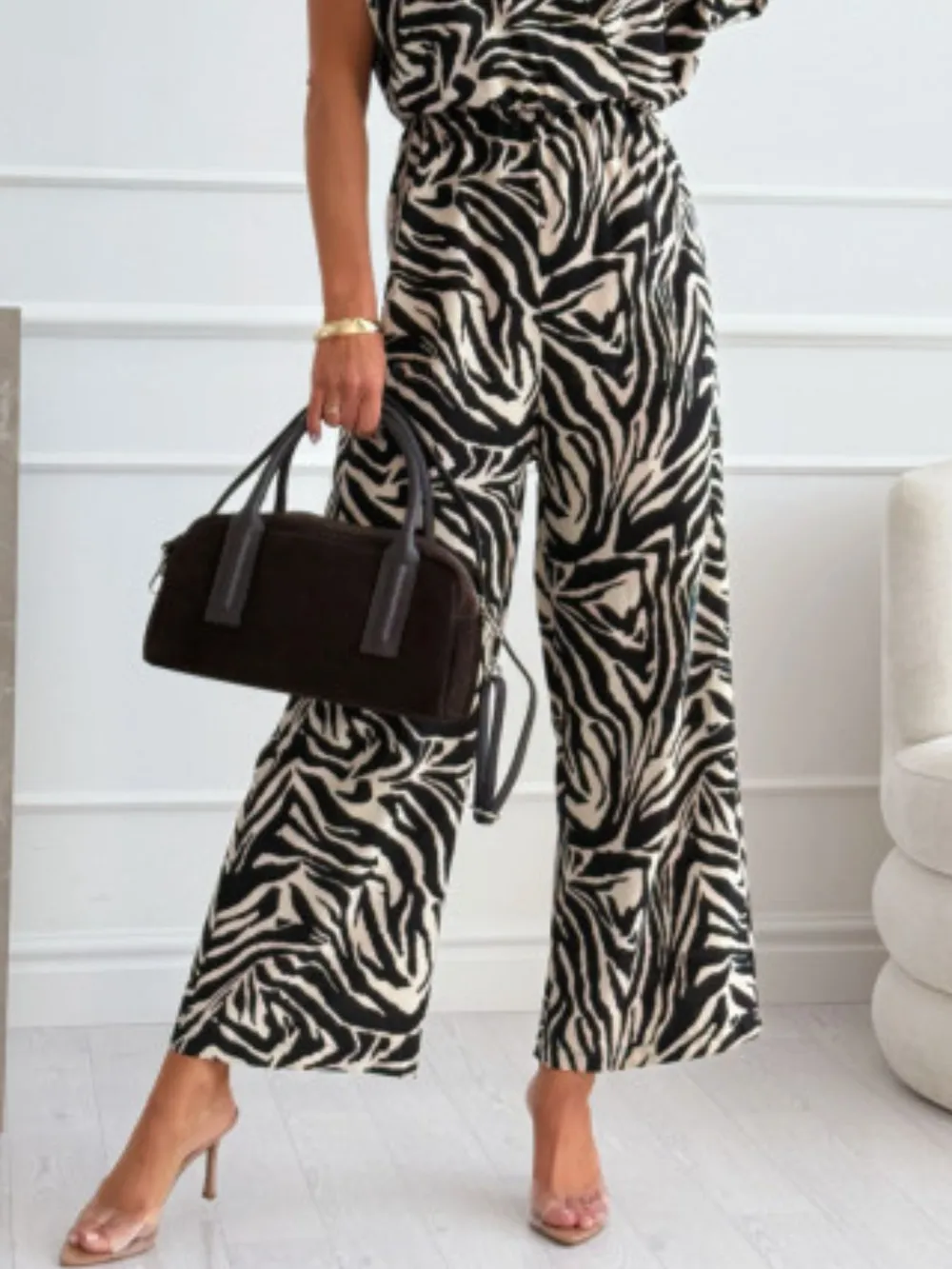 Animal Print Wide Leg Jumpsuit, image 4