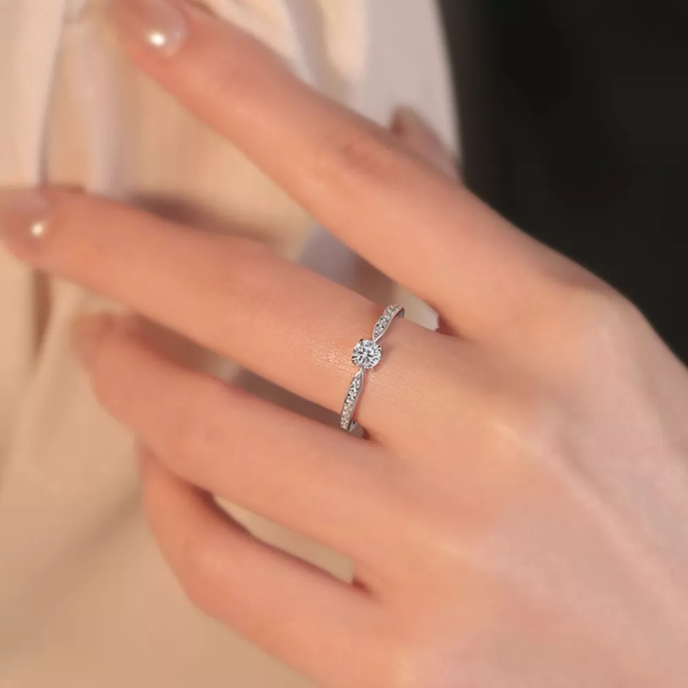 1 Carat 925 Sterling Silver Moissanite Ring, image 5