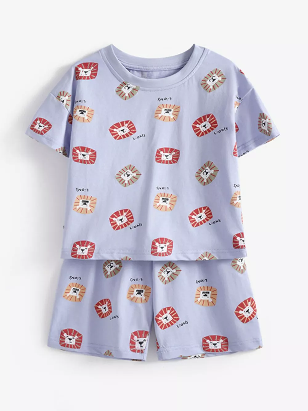 Children's Lion Print Short Sleeve Tee and Shorts Set, image 2