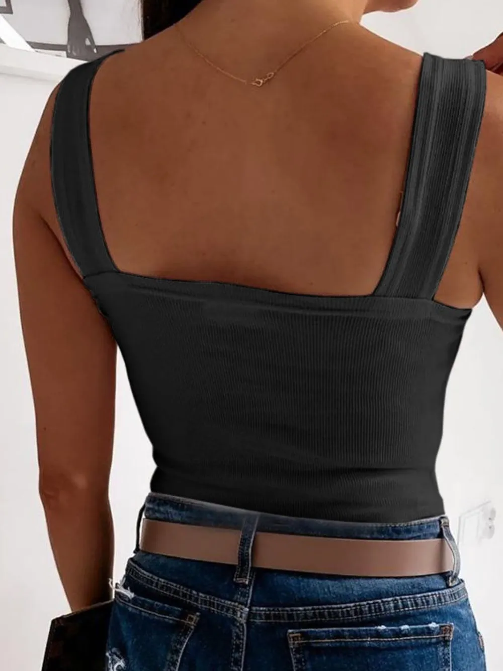 Square Neck Wide Strap Tank, image 7