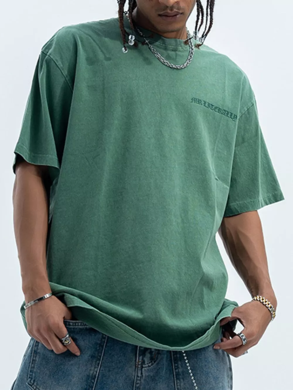 Men's Letter Round Neck Short Sleeve T-Shirt, image 4