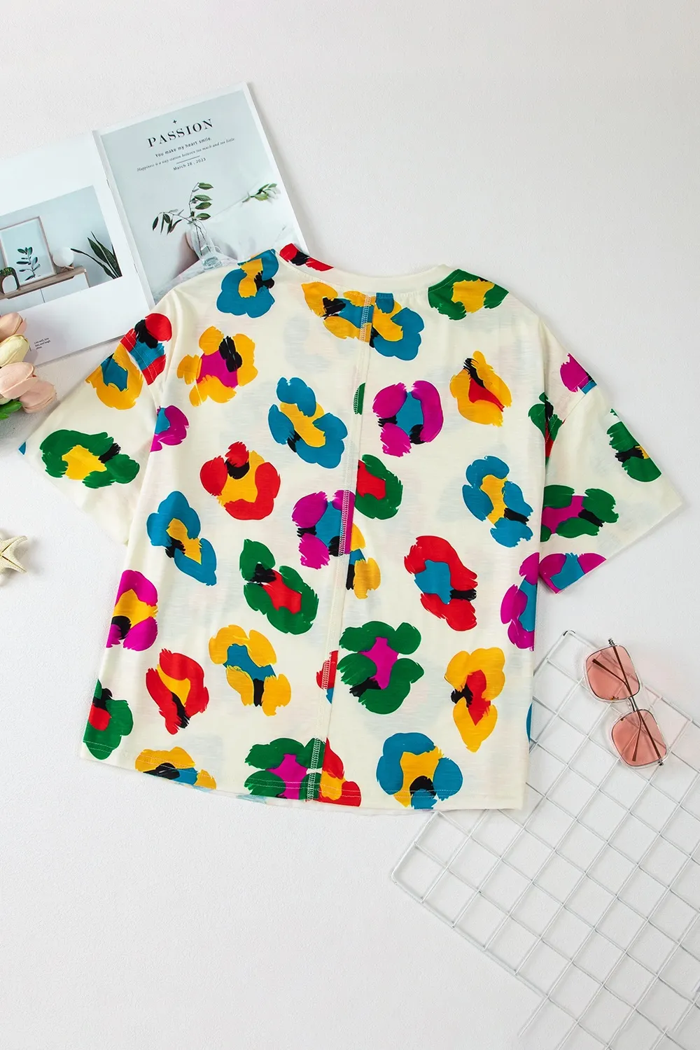 Printed Round Neck Half Sleeve Top, image 9