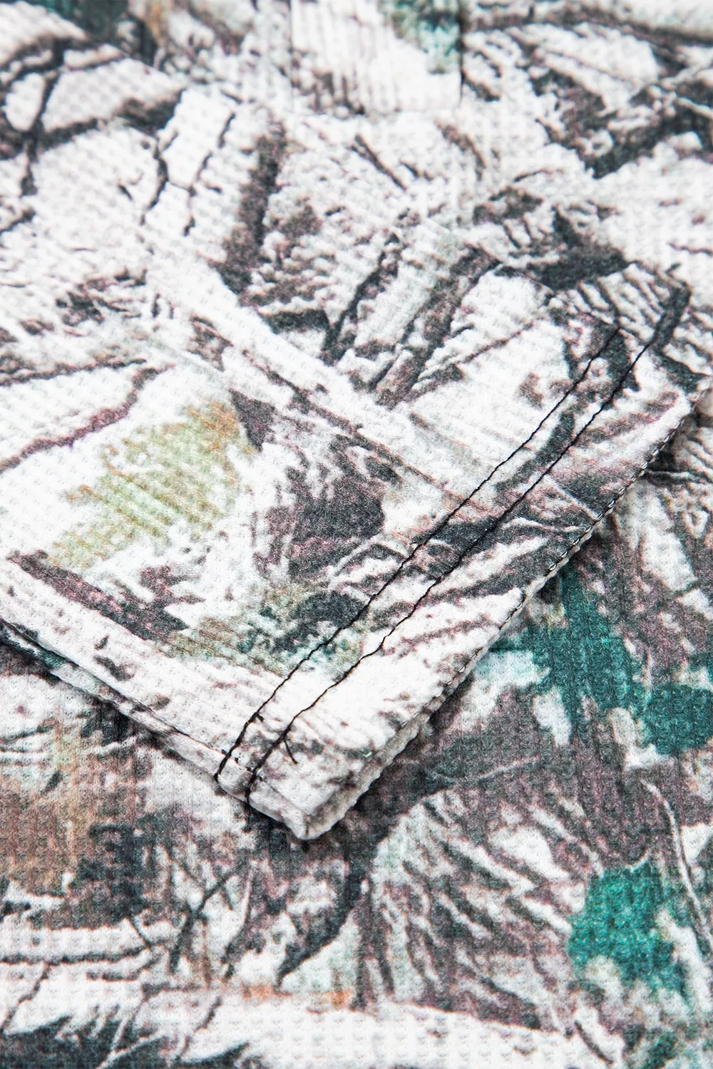 Camo Long Sleeve Top Elastic Waist Shorts Two Piece Set, image 10