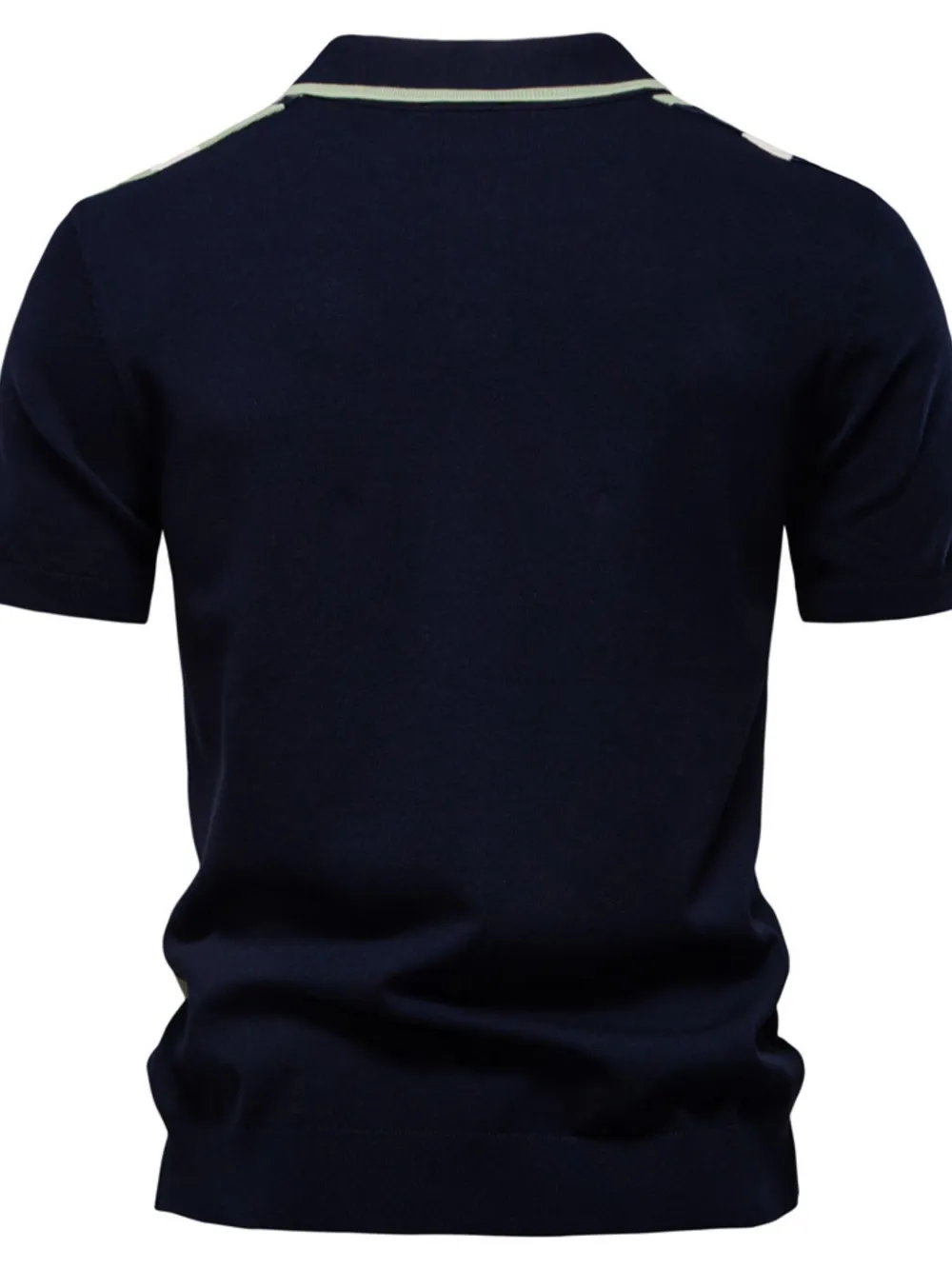 Men's Color Block Striped Knit Polo Shirt, image 2