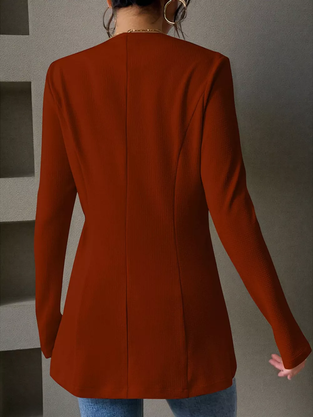 One Button Long Sleeve Blazer, image 8
