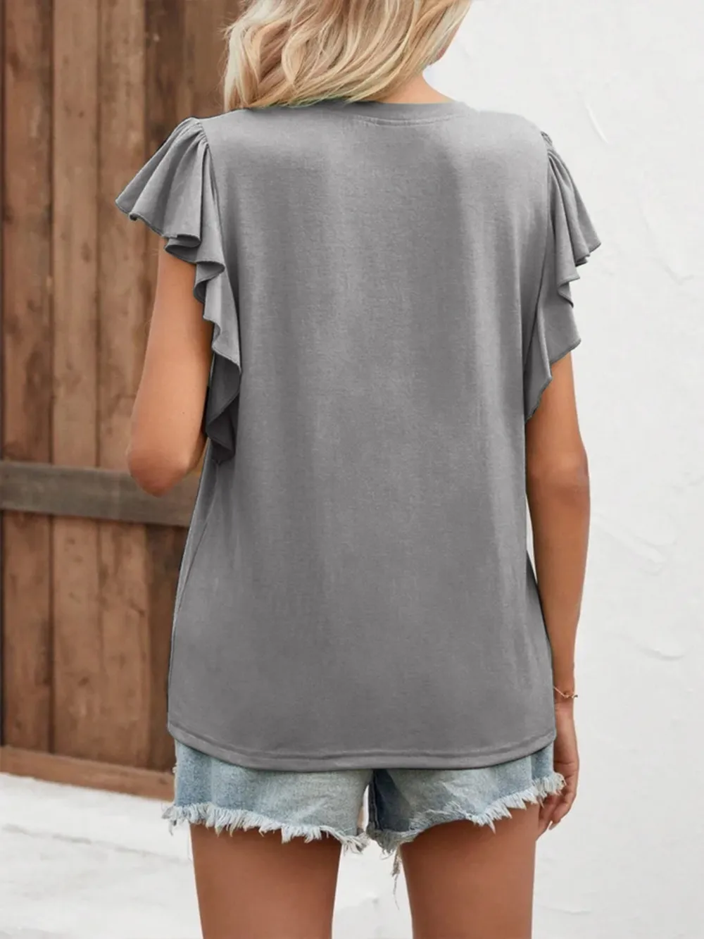 Notched Cap Sleeve T-Shirt, image 14