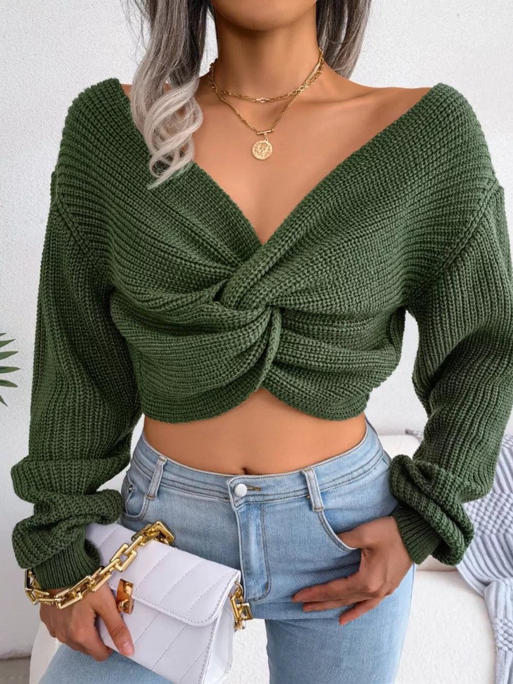Twisted Front Cropped Sweater, image 9